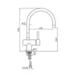 (Mex) Hot and Cold Water Mixer Tap Brass with Ceramic Valve 360° Swivel Spout (ZP6284) image 4