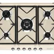 (Smeg) Built-in Gas Cooktop 5 Burners Victoria Style Enamel-Coated Steel Base Cream Color (SR975PGH) image 2