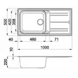 (Mex) Single Bowl with Drainboard Synthetic Granite Sink in Black Model MOS11BL image 3