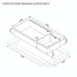 (Eve) Granite Sink 2-Bowl Grey Kitchen Sink CRESTSTONE 980/490 SUPER GREY with Free Wooden Chopping Board, Soap Dispenser and Accessories image 3