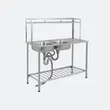 (Eve) Single Bowl Kitchen Sink with Drainboard and Stand CRAFT TS 1200/500 image 2