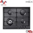 (MEX) 4-Burner Gas Cooktop Stainless Steel Matte Black Model BOX6B 62 cm image 1