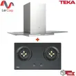 (Teka) Chimney Range Hood 90 cm DGF 90 + Gas Hob with Safety Glass Surface GTS 78 2G AI AL CI 2TR BK image 1
