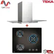 (Teka) 90 cm Wall-Mounted Canopy Range Hood DGF 90 + 3-Burner Gas Cooktop HF LUX 60 3G AI image 1