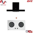 (Eve) Wall-Mounted Pyramid Style Range Hood HC-LOFTBOX-90 + Built-in Gas Cooktop Model HB78-2BCCSS Free 1.5 Meter Duct Hose image 1