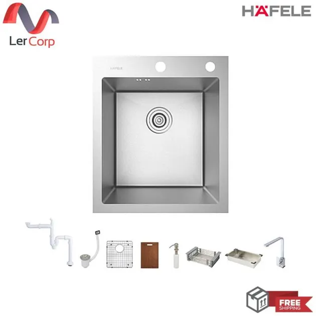 (Hafele) Maria Series Countertop Kitchen Sink with Accessories and Free Faucet (495.39.601)