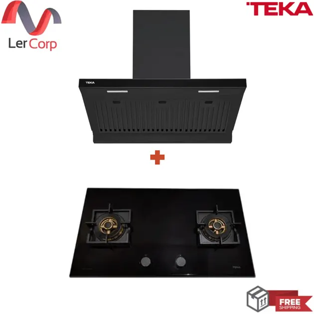 (Teka) TEKA DHA 90BK Range Hood + 2-Burner Gas Cooktop Model GB LUX 78 2G