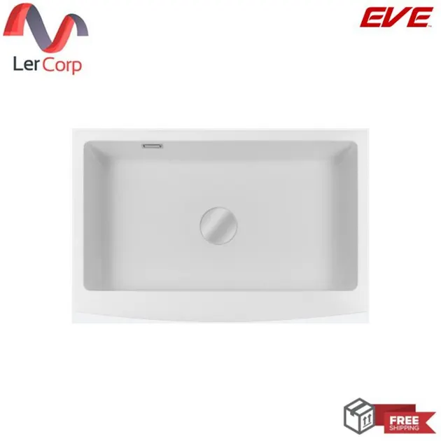 (EVE) ซิงค์ล้างจาน 1 หลุม หินแกรนิตสังเคราะห์ รุ่น STARLITE 840/560 MATT WHITE