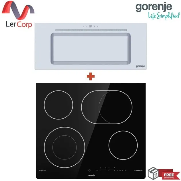 (Gorenje) Under-Cabinet Rangehood WHU52-TH + Built-in Ceramic Electric Hob Model ECT643SYB