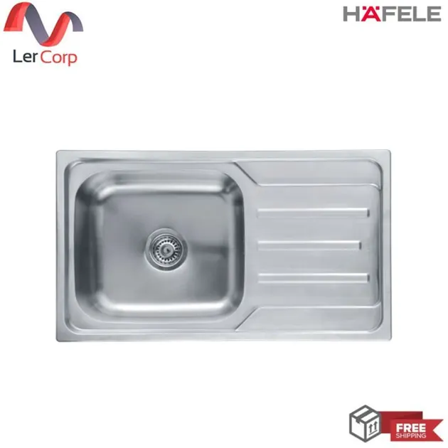 (Hafele) Single Bowl Single Drainboard Top-Mounted Kitchen Sink Hercules Series No Tap Hole (495.39.298)