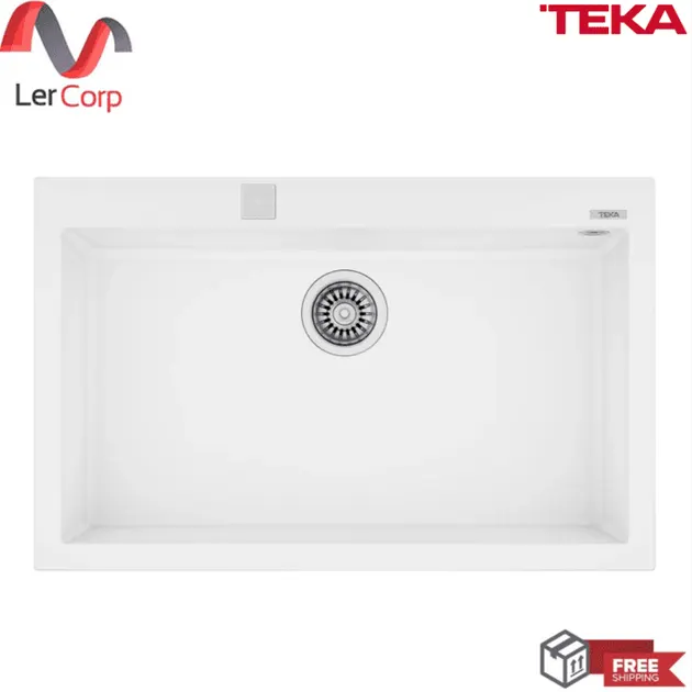 Synthetic Granite Drop-In Kitchen Sink 1 Bowl ForSquare 72.40 TG AUTO Arctic White