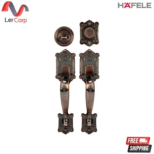 (Hafele) มือจับหลอกประตูซิงค์อัลลอยด์ รุ่นมาตรฐาน สีทองแดงรมดำ (489.94.358)
