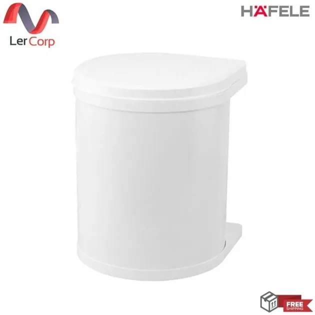 (Hafele) Single Waste Bin 15 Litre White Coated Steel (495.43.060)