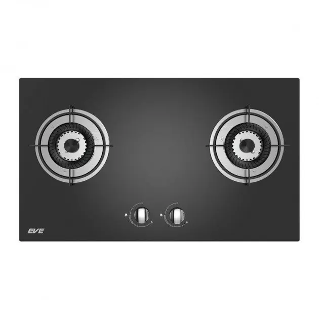 Built-in Gas Cooktop 2 Burners Tempered Glass Base SPIRAL 2B Model