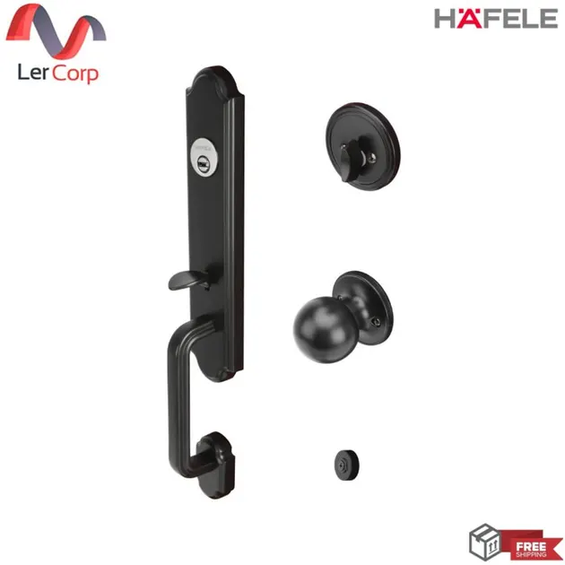 (Häfele) 带锁系统的门把手 哑黑色（489.94.651）