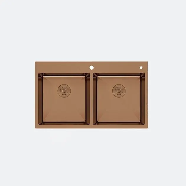 Double Bowl Sink ROSEGOLD DB 885/520 Rose Gold Color with Free Gifts