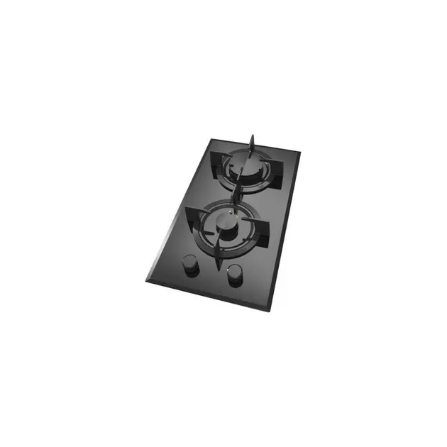 (Teka) Gas Cooktop with Safety Glass Surface 2 Burners 30 cm Black Glass Model GK LUX 30.1 2G AI AL DR