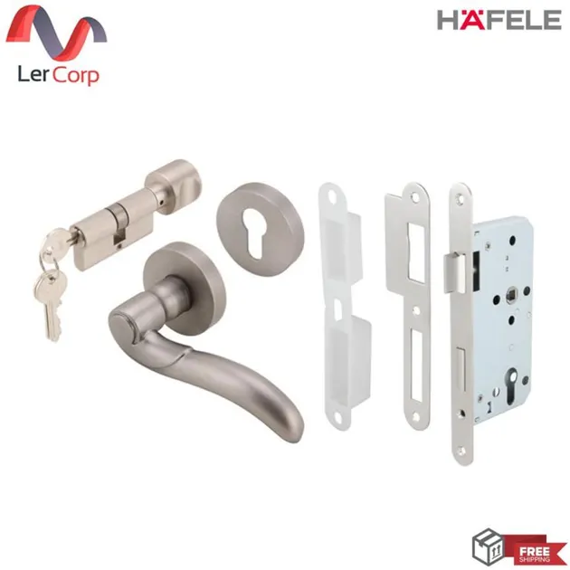 (Hafele) Zinc Alloy Lever Handle Sink Set Nickel Brushed Black (499.62.404)
