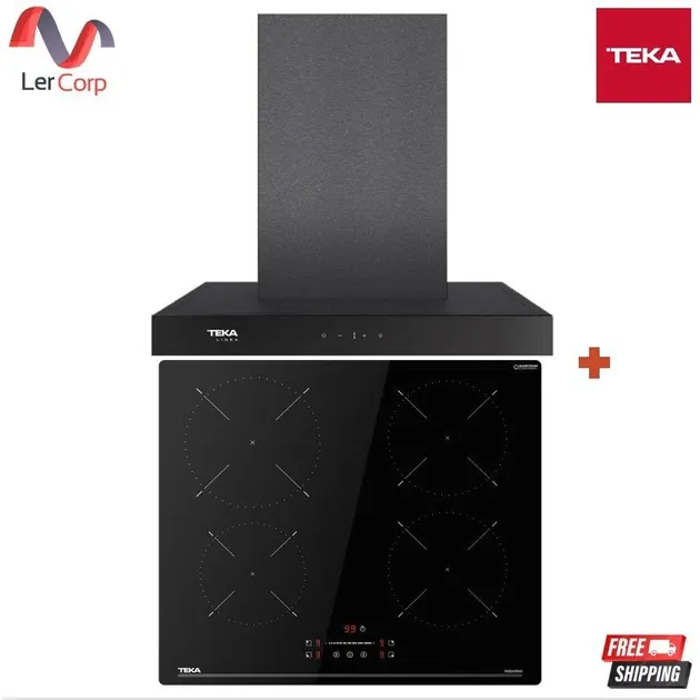 (Teka) Range Hood Model LDH TC 60 BK + 4-Burner Induction Cooktop Model IBC 64110 SSM BK