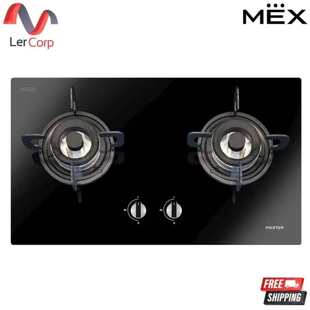 (Mex) Built-in Ceramic Glass Gas Cooktop 2 Burners 73 cm MESTER Model MV5732 Black