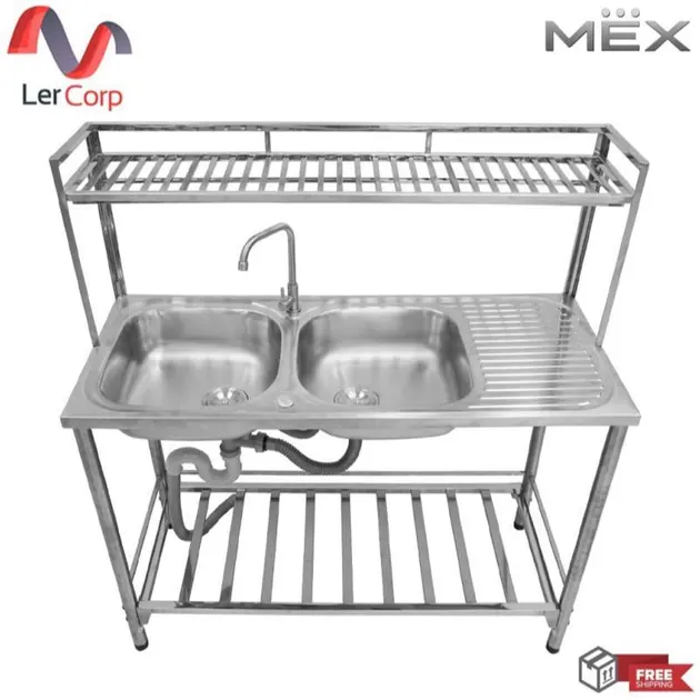 (Mex) MESTER 2-Bowl 1-Drainboard Sink Model PSV120