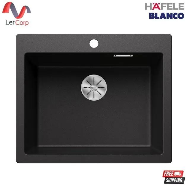 (Hafele) BLANCO Granite Kitchen Sink Single Bowl PLEON 6 Anthracite SILGRANIT 60 cm Cabinet Size (495.39.553)