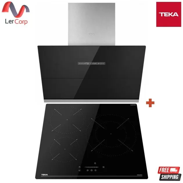 (Teka) Range Hood Model DVV 90 Black 90 cm + 3-Zone Induction Cooktop Model IBC 63110 SSM BK
