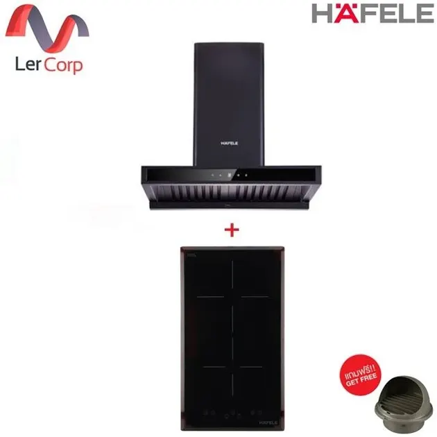 (HAFELE) Electric Cooktop Series 5 HH-302SCGCN + BAYU 60 Plus Range Hood Series (533.83.989)(495.07.391) with Free Insect Screen