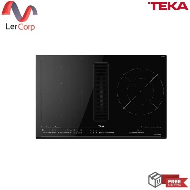 (Teka) Induction Cooktop with FullFlex Hob and Large Round Hob with Built-in Ventilation MasterSense Air Model AFC 87628 MST