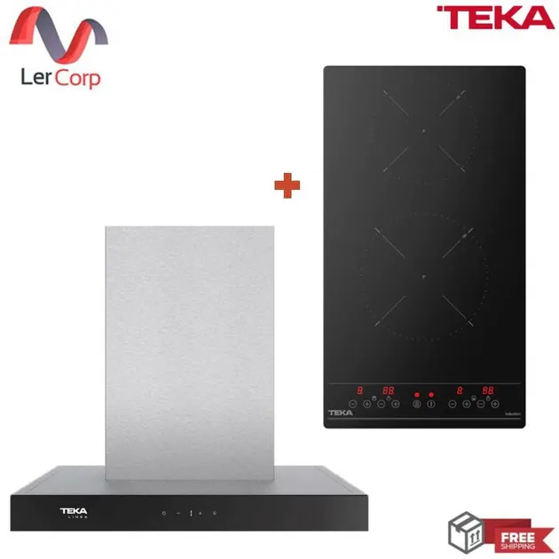 (Teka) Wall-Mounted Range Hood Model LDH 60 TC Stainless Steel 60 cm + Built-in Induction Cooktop Model IBS 32920 TCS 30 cm