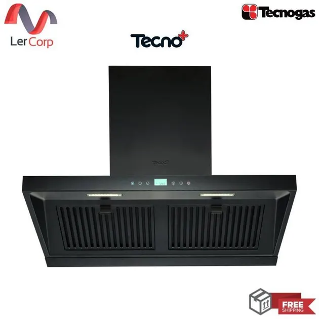 (Tecnogas) Wall-Mounted Range Hood Tecnogas Model TCH 90-N2 Black Limited Edition 90 cm