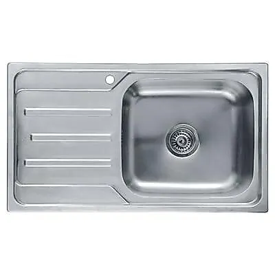 (Hafele) Top Mount Sink Hercules - Stainless Steel with Left Drainboard (Right Bowl) (495.39.296)