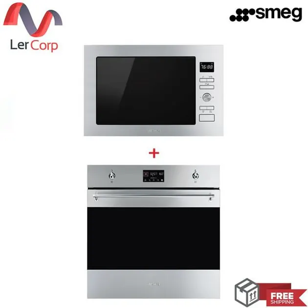 (Smeg) Oven Model SO6302TX + Built-in Microwave Model FMI425X
