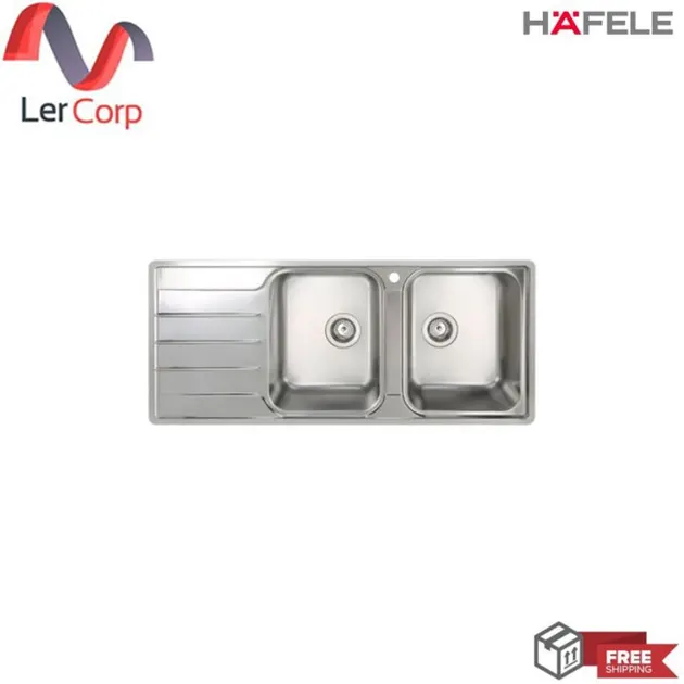 (HAFELE) BLANCO LEMIS 2-Bowl Right 1-Drainboard Left (495.39.370)