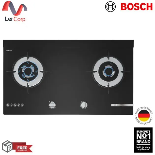 (BOSCH) Serie 4 2-Burner Gas Cooktop 78 cm Tempered Glass Counter-Top Installation Model PMD82A31AX