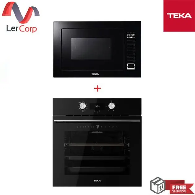 (Teka) MaestroPizza Oven (HLB 8510 P BK) + Microwave Model MWE 259 FI Black Flameless