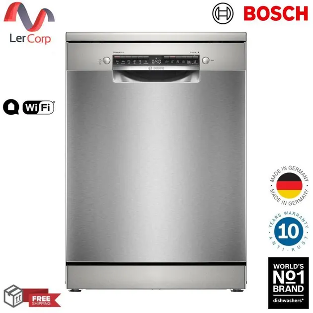 (BOSCH) เครื่องล้างจานแบบตั้งพื้น ขนาด 60 cm สีสแตนเลส ซีรีส์4 รุ่น SMS4ECI26E