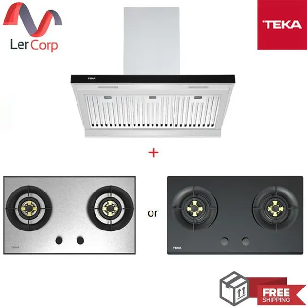 (TEKA) Range Hood Model DHA 90 TC + 2-Burner Gas Hob GTS 78 2G or GTS 76 2G