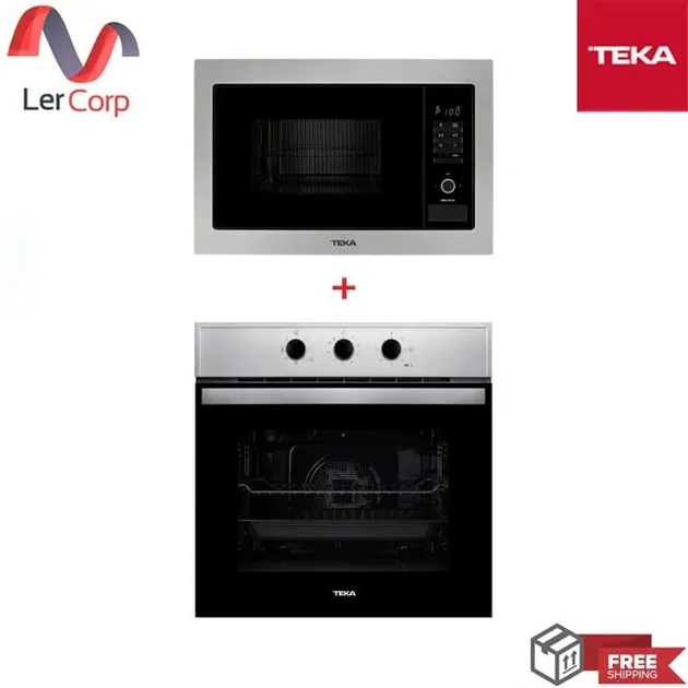 (TEKA) Multifunction Oven Model HBB 615 GD + Microwave+Grill Built-in 25 Liters Model MWE 255 FI