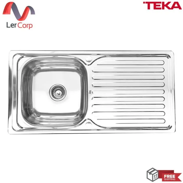(Teka) Single Bowl Single Drainboard Sink VIVA S100 1B1D with Free Cold Water Tap
