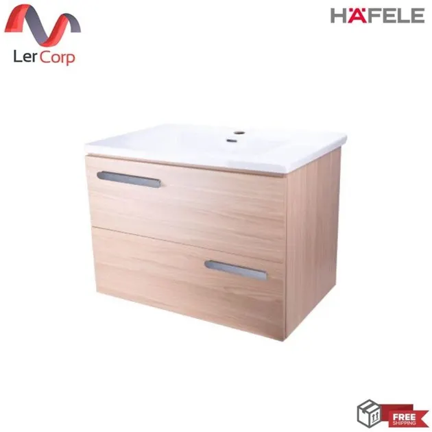 (Hafele) Basin with Furniture Cabinet, Lead Coloured Handle (495.16.115)