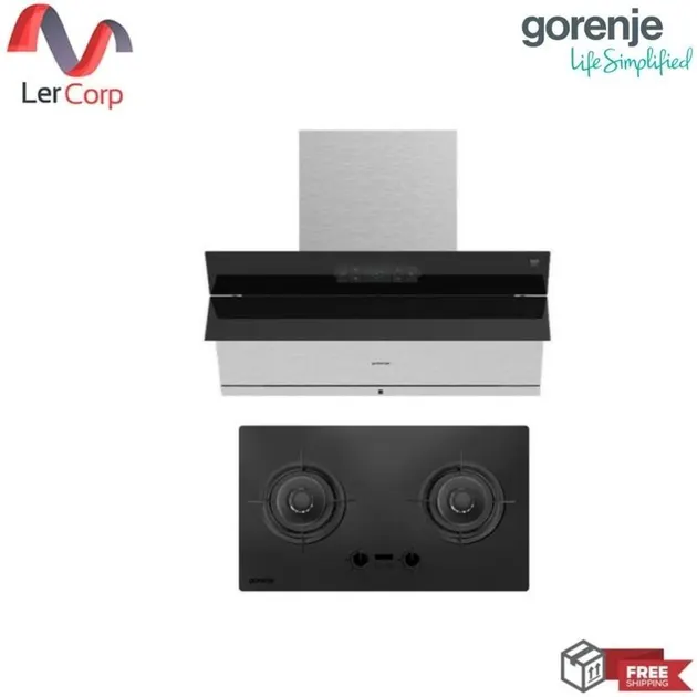 (Gorenje) Range Hood PWHI93XGB + Gas Cooktop GHI2BG-TH Free 1m Ducting