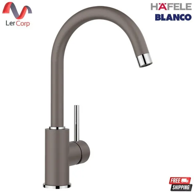 (Hafele) BLANCO MIDA Kitchen Sink Faucet, High Spout, 360° Rotatable, Volcano Grey, Model 569.08.050