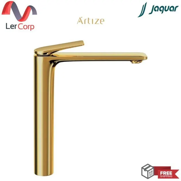 (Jaquar) Tall Basin Mixer Tap, Gold, 600mm Long Spout (LAG-GBP-91005B)