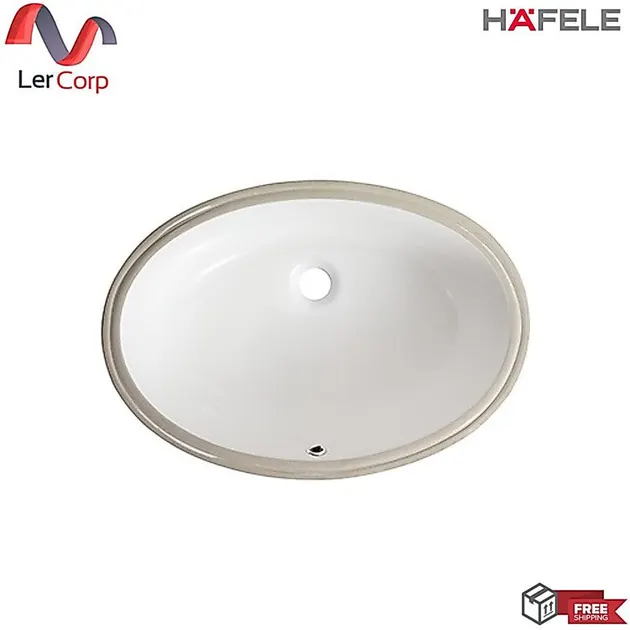(Hafele) Undermount Oval Washbasin 605 mm RHINE II Model (495.60.884)