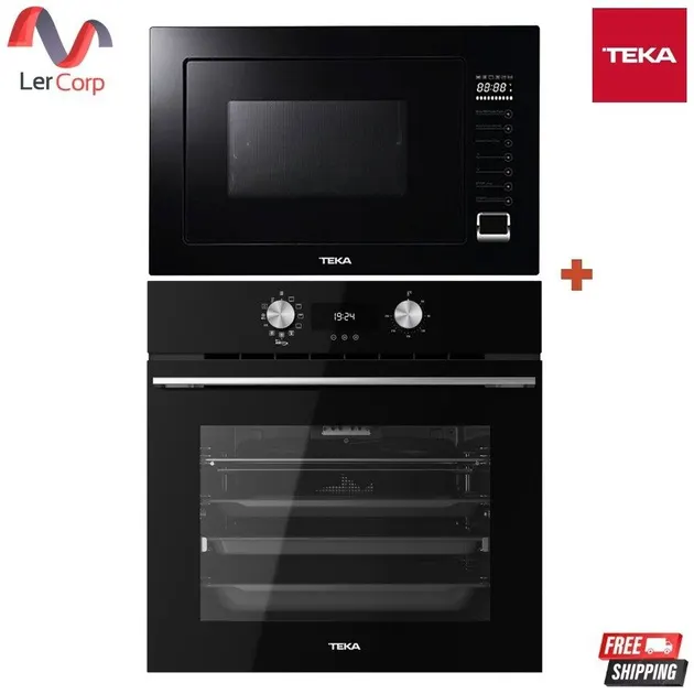 (Teka) Electric Oven Model HLB 8416 BK (Air Fryer) + Microwave Model MWE 259 FI Black flameless