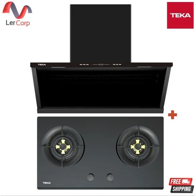 (Teka) Wall-mounted Range Hood Model DVW 97560 C 90 cm + 2-Burner Gas Cooktop GTS 78 2G
