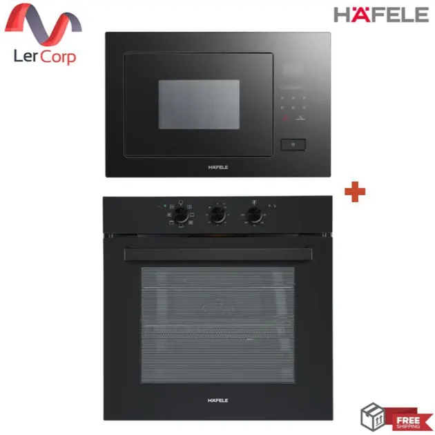 (Hafele) Multifunction Built-in Oven GEMINI SERIES POLLUX 80L + Built-in Standard Microwave ETNA SERIES (495.07.641)