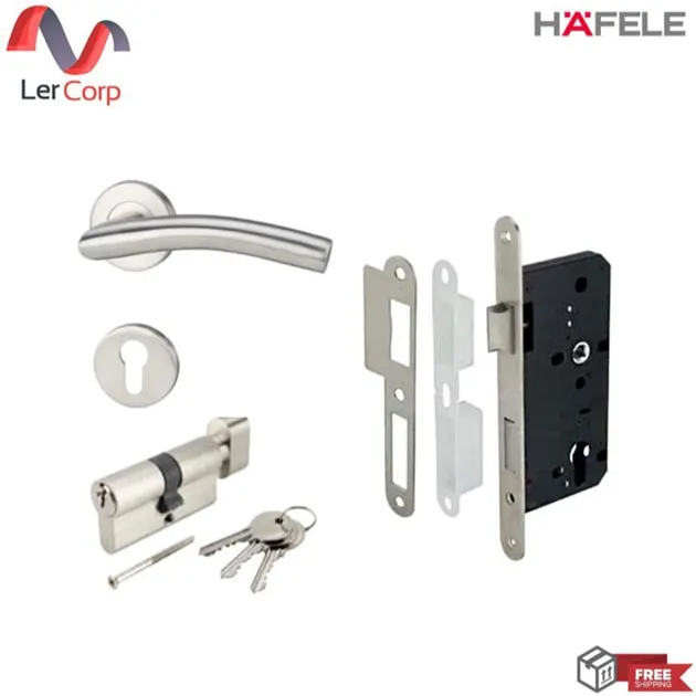 (Häfele) 不锈钢杠杆门把手套装 标准型 D 入口门（499.10.103）