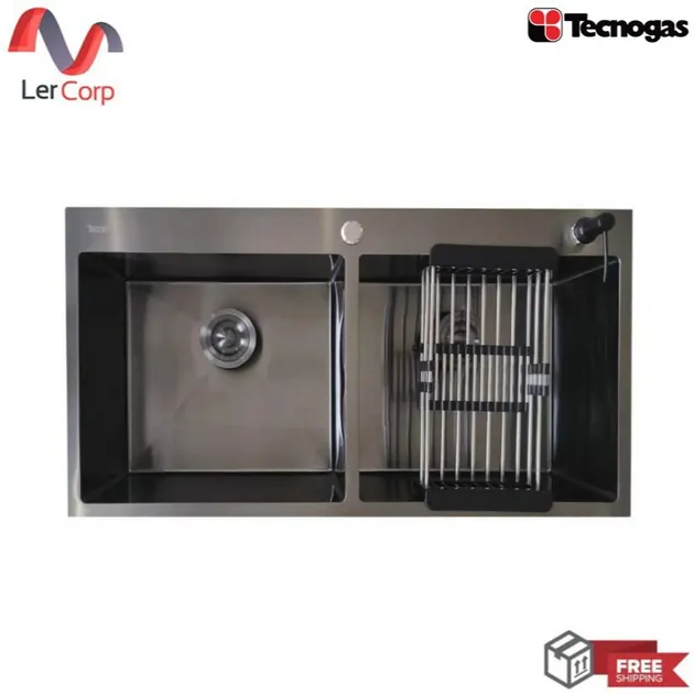 (Tecno) Double Bowl Undermount Sink Black Model TNP 1005022